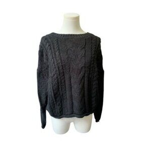 Argeaux & Elle Womens Medium Black Cable Knit Sweater